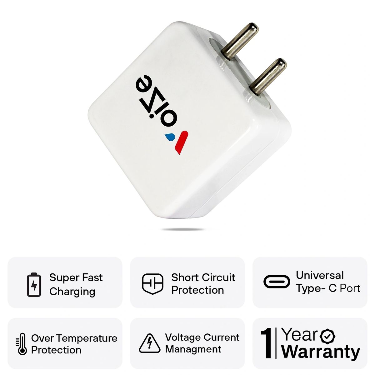 Voize 35 Watt Supervooc Fast charger With USB to Type C Cable (4)