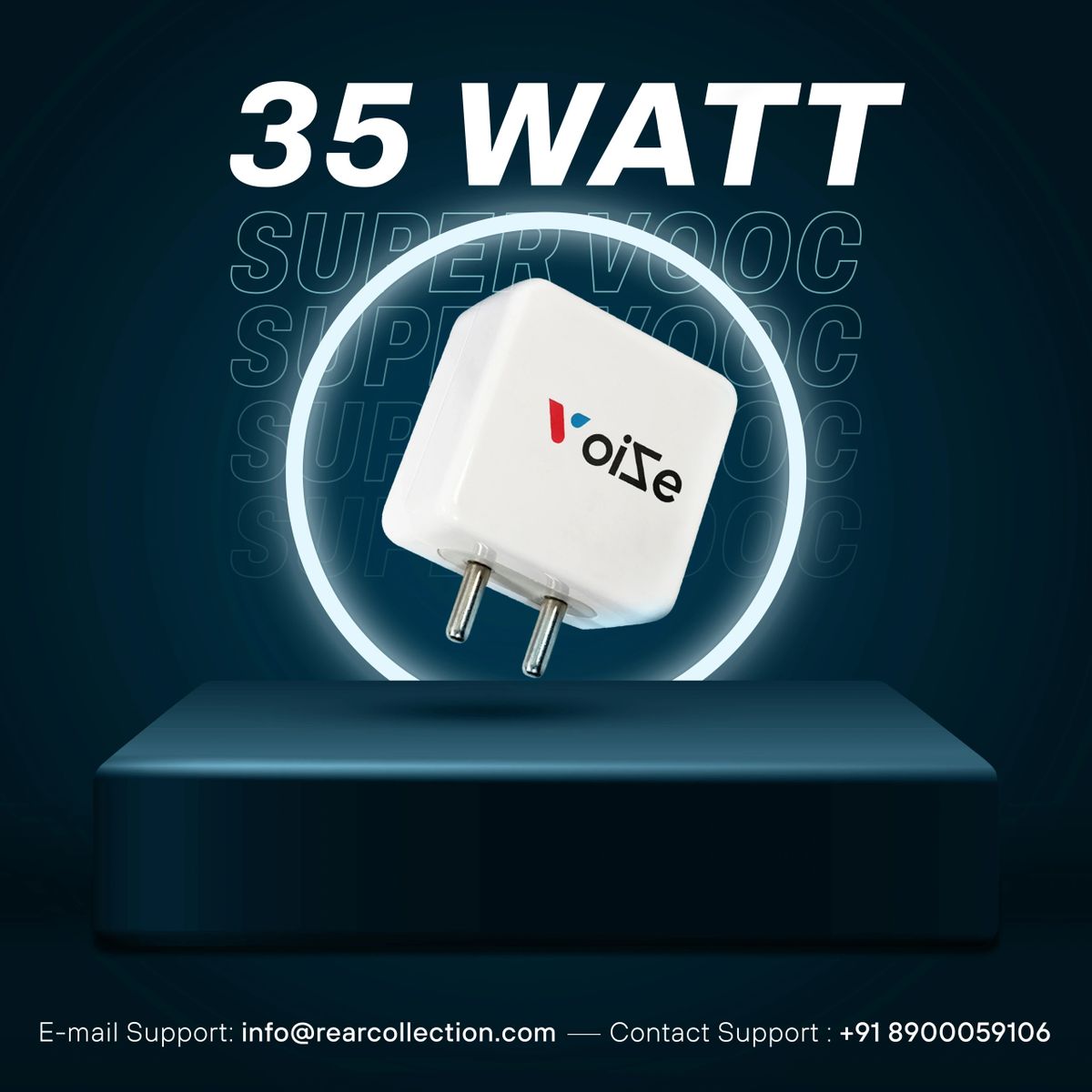 Voize 35 Watt Supervooc Fast charger With USB to Type C Cable2