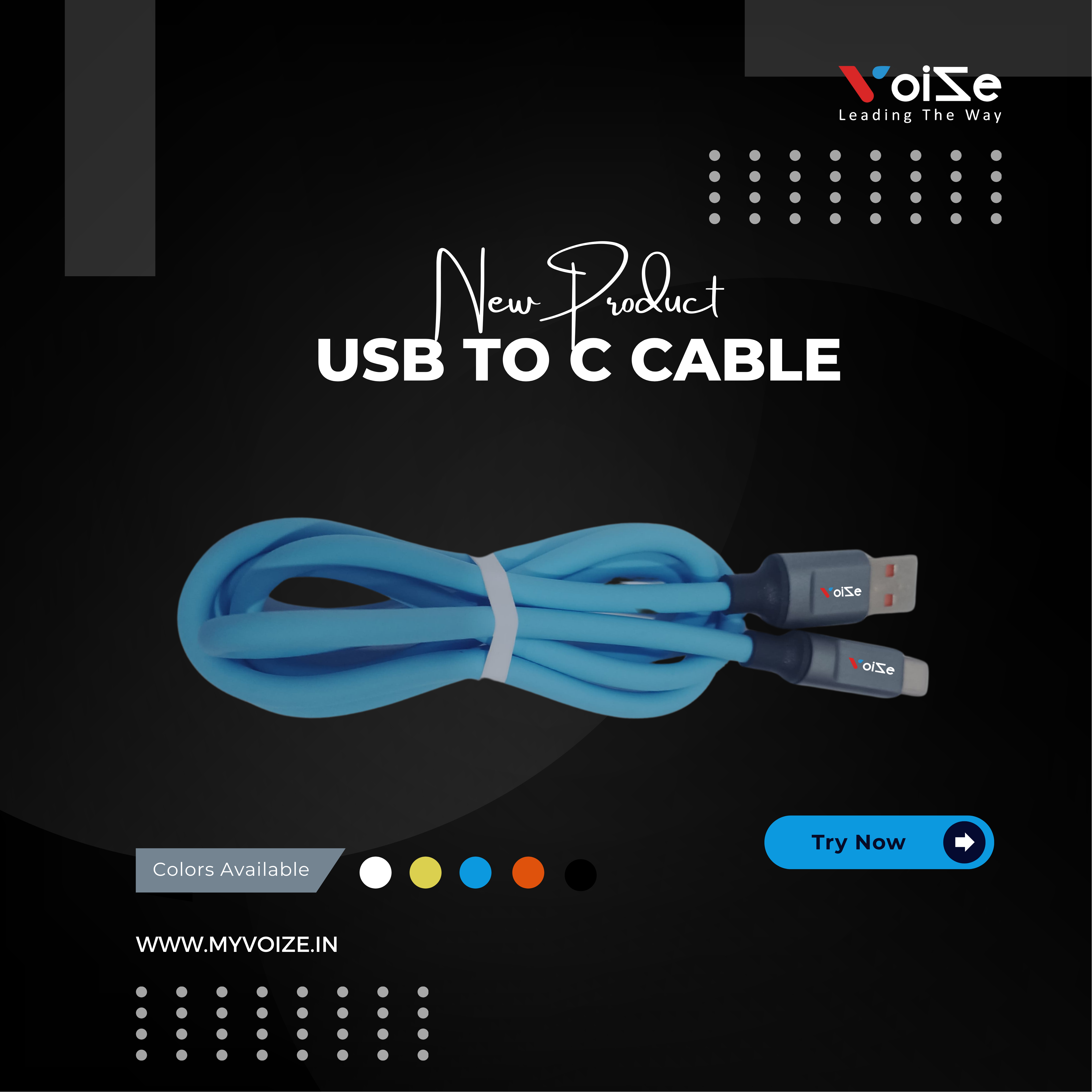 VZXM07 USB to C blue Poster (1) Voize USB-to-C-blue