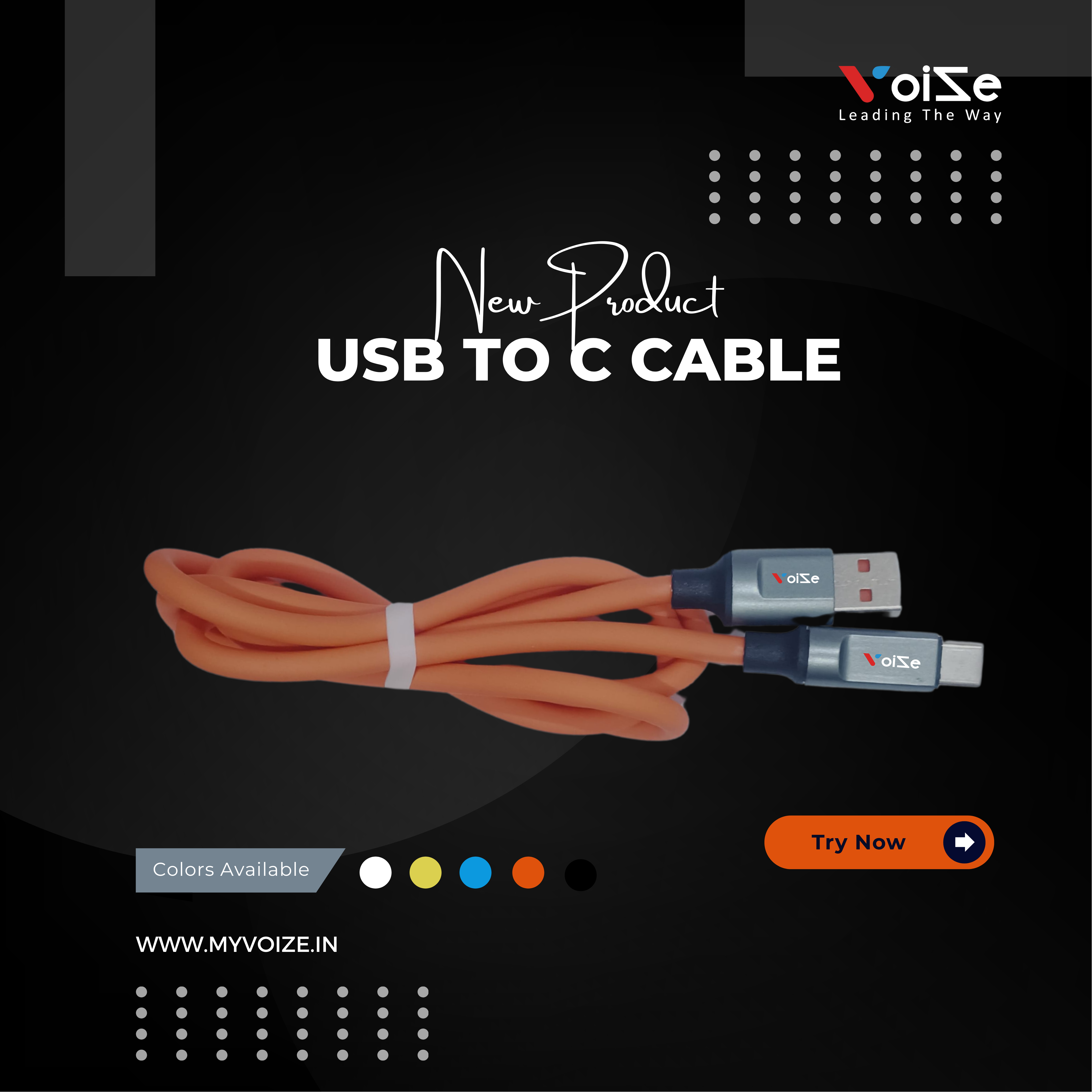 VZXM07 USB to C orange Poster USB to C orange Poster